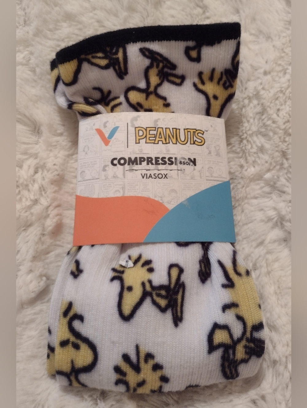 Viasox Peanuts Snoopy Compression Knee High Socks Sz Large W 10-13 M 9-12